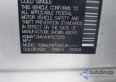 2017 Nissan Rogue S z USA, uszkodzony, nr VIN KNMAT2MV4HP517253